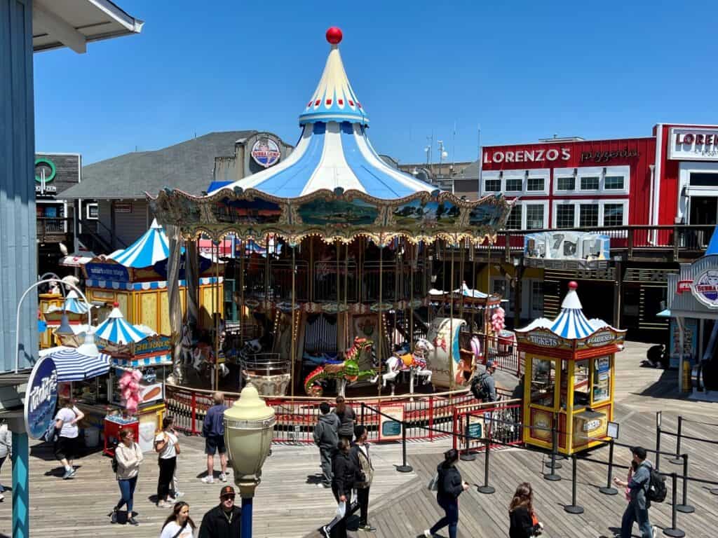 colorful carousel at Pier39