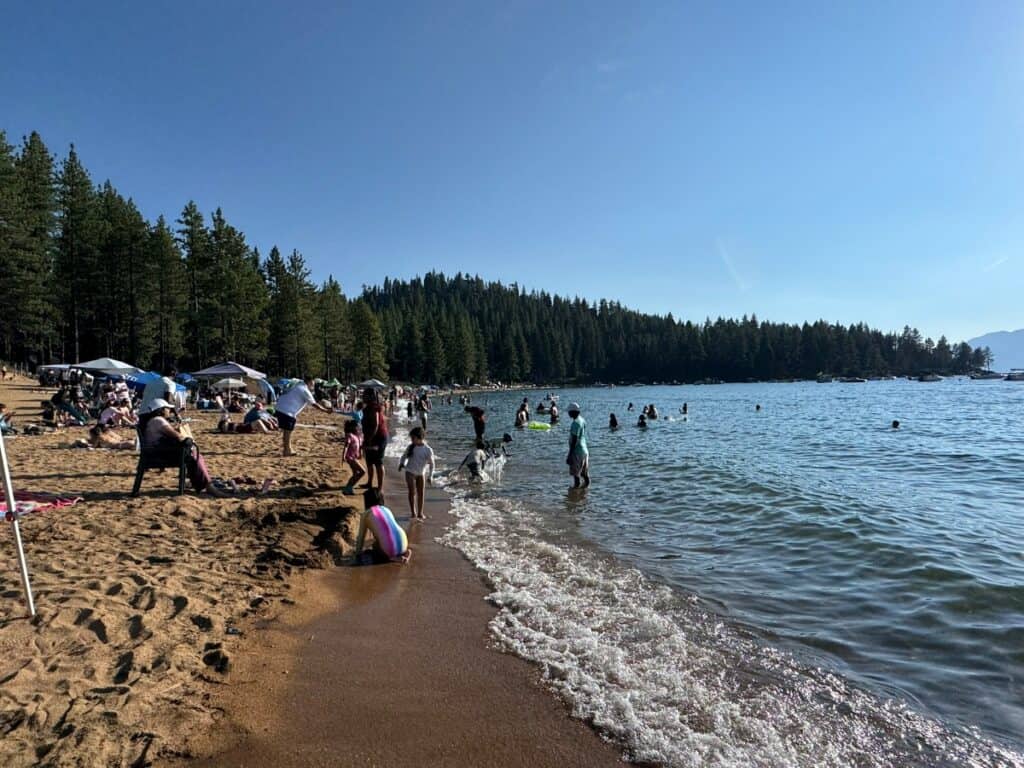 A beach in Lake Tahoe