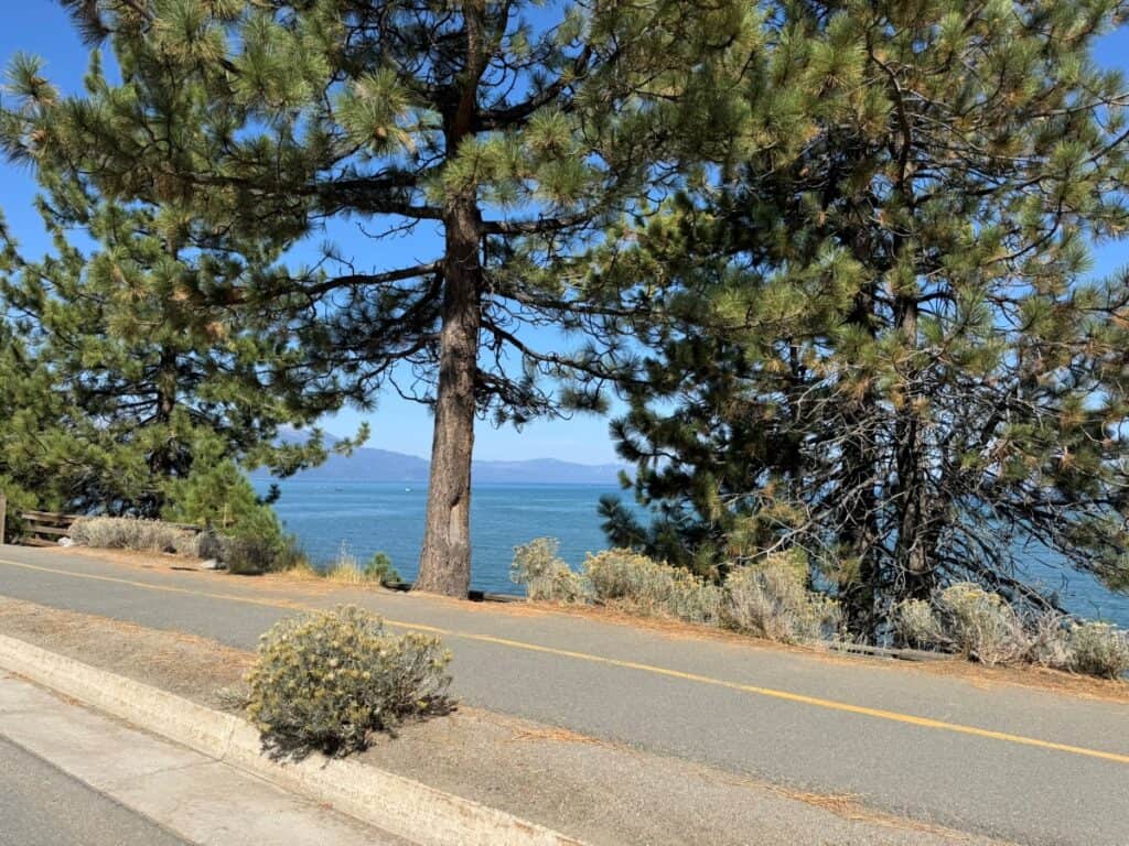 a bike trail with scenic lake views 