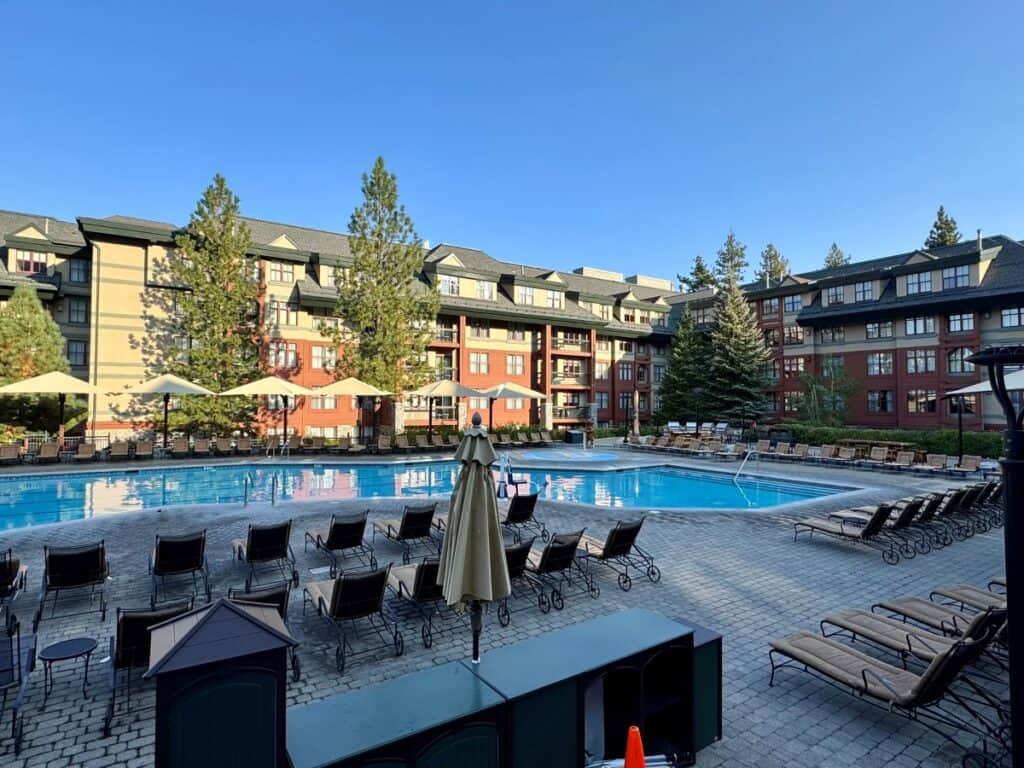 Pool area at Marriott Timber Lodge