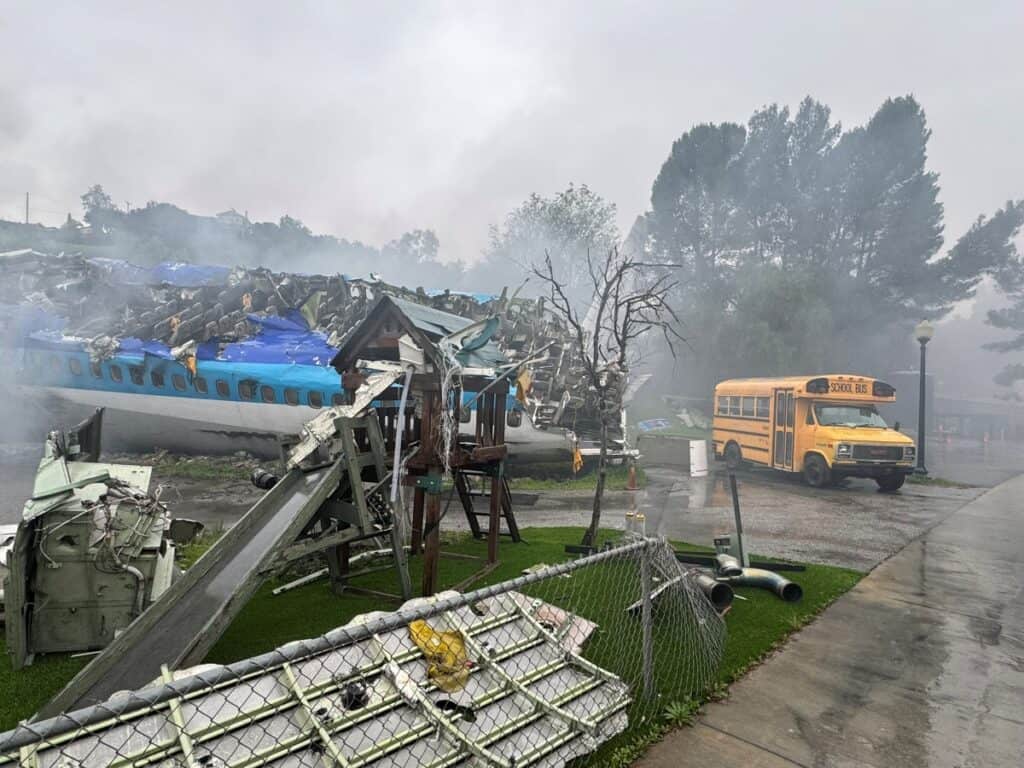 War of the Worlds airplane crash set