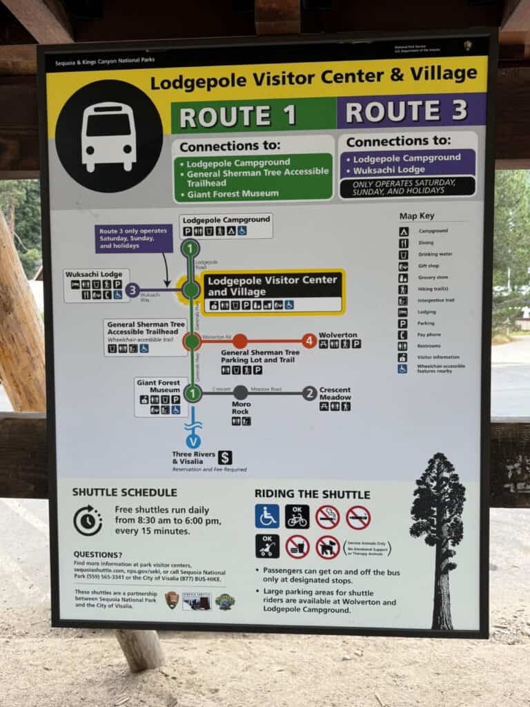 Shuttle route displays at stops