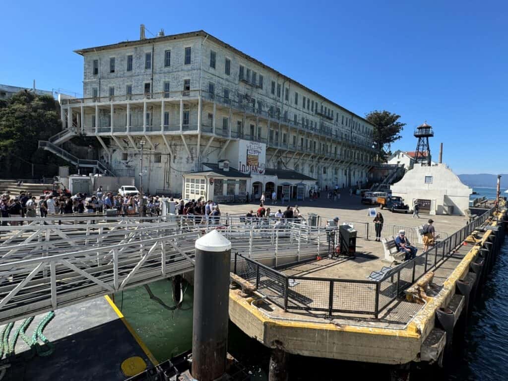 The ferry dock at Alcatraz Island