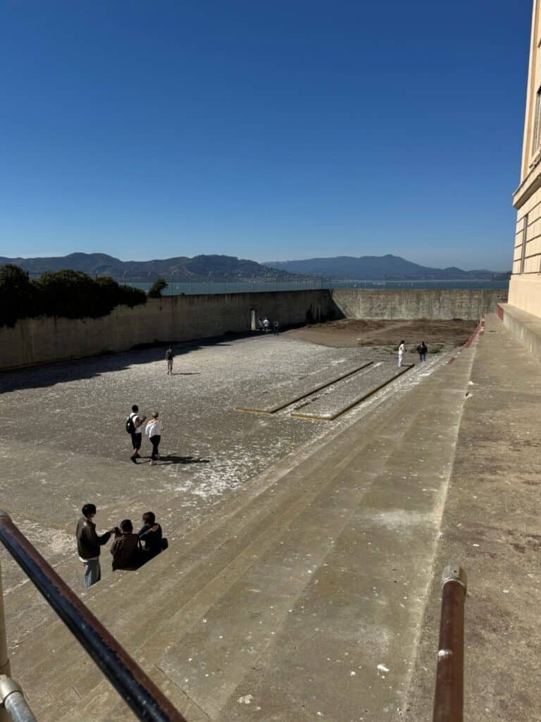 Recreation yard outside the Alcatraz Cellhouse