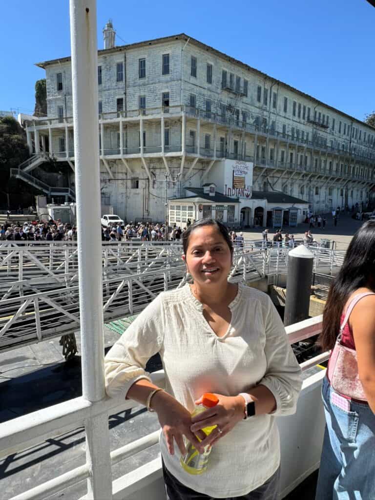 Our ferry approaching Alcatraz Island