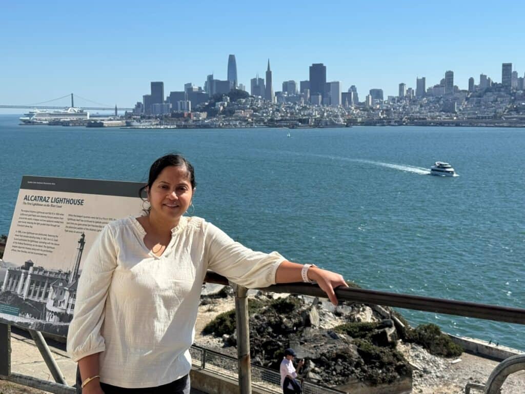 Great views of San Francisco city and bay from Alcatraz Island