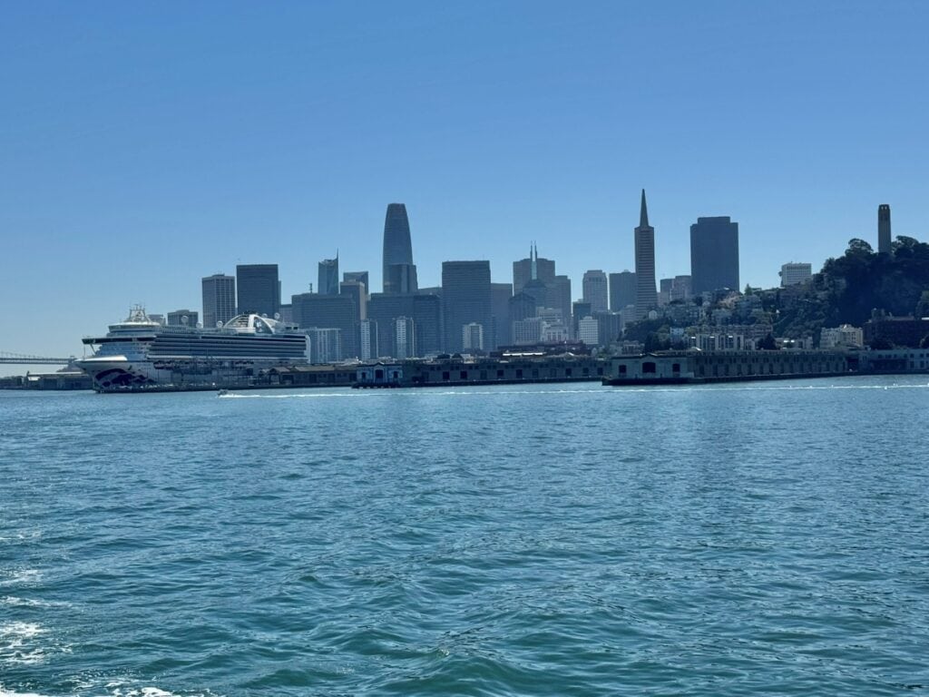 San Francisco views from ferry to Alcatraz
