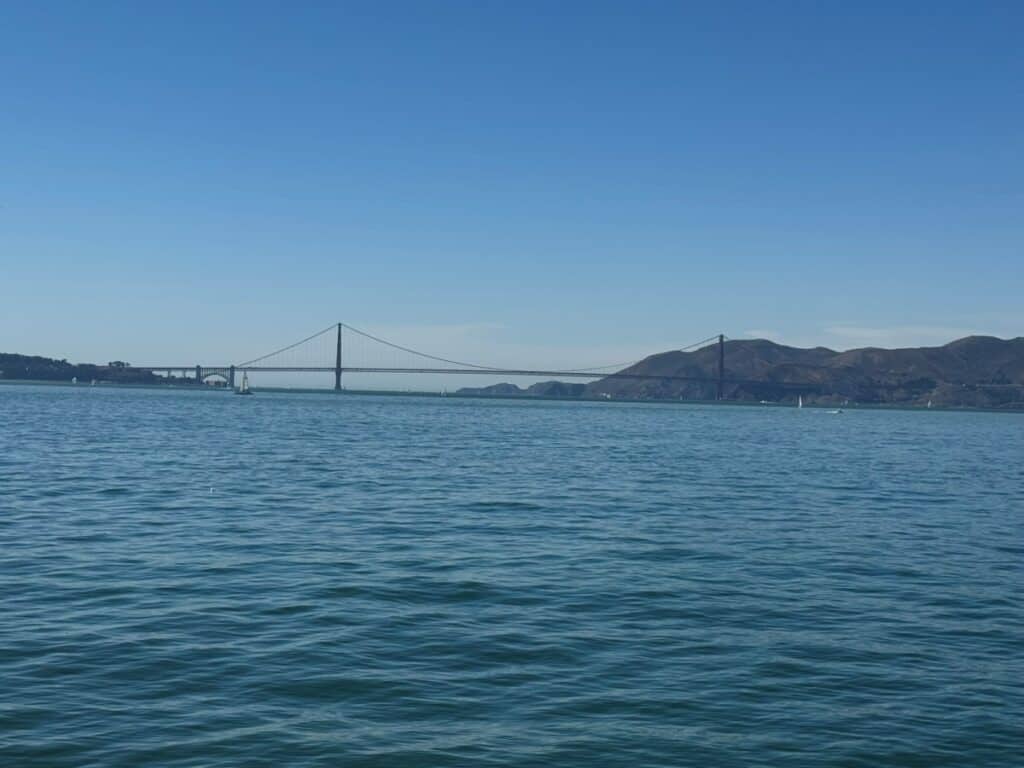 Golden Gate Bridge views from ferry to Alcatraz